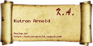 Kutron Arnold névjegykártya