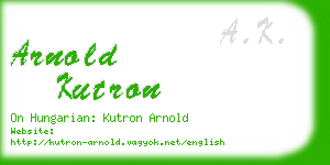 arnold kutron business card